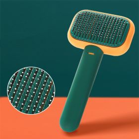 New Pet Cat Dog Hair Brush Hair Massage Comb Open-Knot Brush Grooming Cleaning Tool Stainless Steel Comb (Option: Green-1PCS)