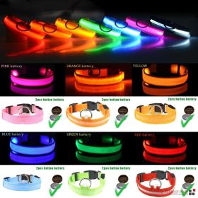 LED Adjustable Dog Collar Blinking Flashing Light Up Glow Pets Safety Waterproof (Option: XL-Pink)