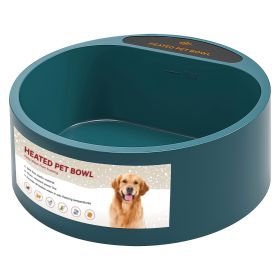 Heated Water Bowl for Dog Cat 74.4OZ Heating Water Dish IP67 Waterproof Thermal Water Bowl Heated Pet Bowl Dog Cat Water Feeder Bowl for Dog Cat Rabbi (Color: Green)