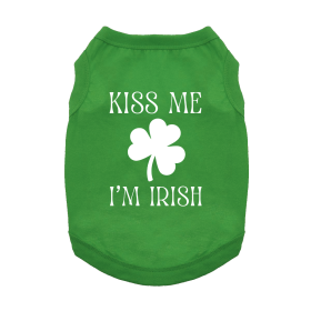 Kiss Me I'm Irish Dog Shirt (Color: Emerald Green, size: medium)